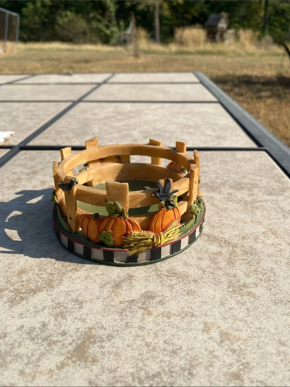 Perfect Harvest Fall Decor Set Bowl Filler Pumpkin Fence Ring and Hanging Sign